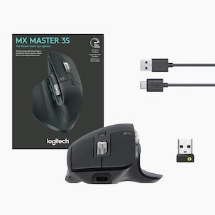 Logitech MX Master 3S trådlös mus för högerhänta