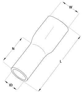 Flatstiftshylsa 2,5 mm blå helisolerad hona, 10-pack