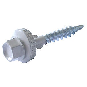 Farmarskruv för plasttak, vit