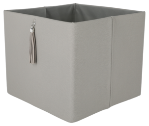 Kvadratisk oppbevaringsboks, lærimitasjon