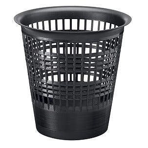 Papperskorg plast, svart