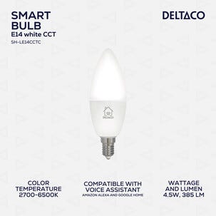 Deltaco Smart LED-lampa E14 4,5 W dimbar, SH-LE14CCTC