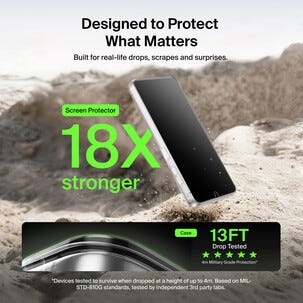 Belkin ScreenForce Titan 3-i-1 skjermbeskytter for Galaxy S26+