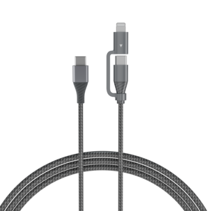 Universalkabel 2-i-1 USB-C och Lightning, 1,2 m