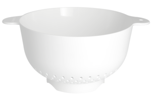 Stort dørslag i plast, hvitt, 24,5 cm