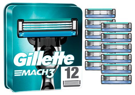 Gillette Mach3, barberblader 12-pk