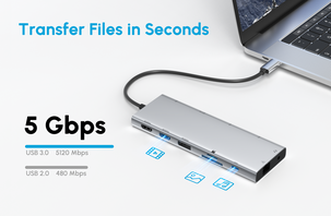 USB-C dokkingstasjon, 12 porter