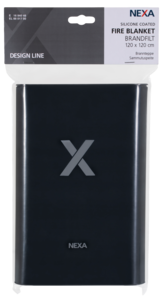 Nexa brandfilt i fodral, 120x120 cm, svart