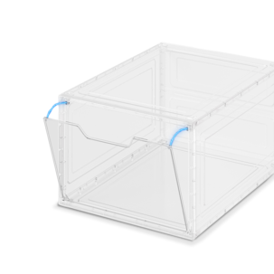 Stapelbar skolåda med dörr, transparent plast, 2-pack
