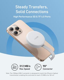 Anker MagGo USB-C minneskortläsare 3-i-1 för iPhone