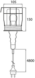 Sladdlampa IP54 stänktålig, Airam