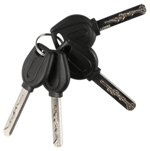 Nøkkellås for sykkel og moped med 4 nøkler, svart, 18 mm 1 m