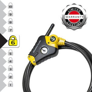 Masterlock Vaijerilukko ja avain 8433EURD, 180 cm