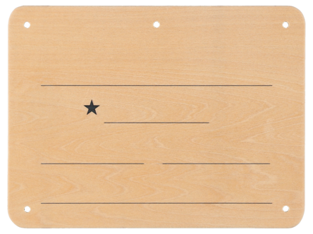 Namnskylt till käpphästbox, trä, 200 x 150 mm