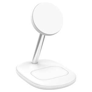 Trådlös magnetisk Qi2-laddare iPhone och AirPods, vit