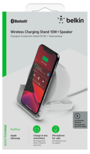 BoostCharge 10 W Belkin, trådlös laddare med Bluetooth högtalare