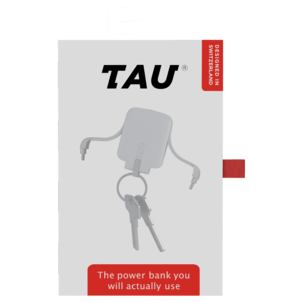 Rolling Square Tau powerbank, nyckelring, 1400 mAh