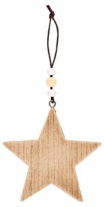 Juletrepynt i tre, 3-pakning