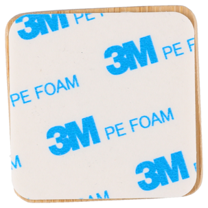 Självhäftande badrumskrok enkel, bambu och svart metall