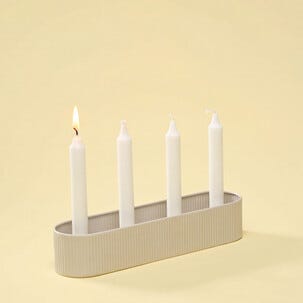 Adventsstake for 4 levende lys, beige, 32 cm