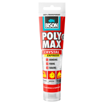 Bison Poly Max Crystal Express montagelim utomhus, 115 g