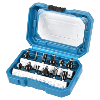 Cocraft fresestålsett for håndoverfres, tre, 12 deler