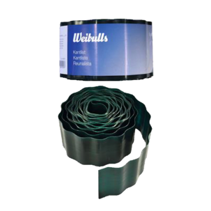 Weibulls kantlist plast, bedkant grønn, 10 cm × 9 m