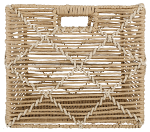 Flettet oppbevaringskurv med håndtak, natur