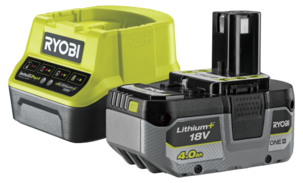 Ryobi ONE+ batteri och laddare 18 V 4,0 Ah RC18120-140X