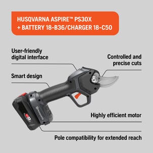 Husqvarna Aspire PS30X-P4A elektrisk sekatör 1 batteri, 18 V