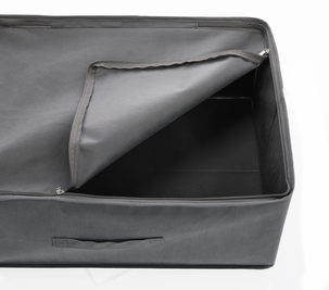 Säilytyslaukku vetoketjulla, harmaa, kokoontaitettava