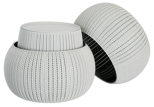 Bord med två puffar, Keter Knit Collection