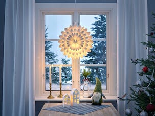 Northlight adventsstjerne i papp, blomster, 46 cm