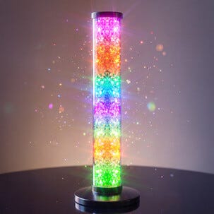 Northlight bordlampe snøkrystall med flerfarget lys