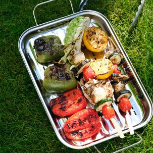 Grillbrett i rustfritt stål, 42,5 x 24,7 x 5,5 cm