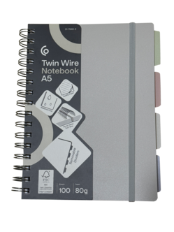 Vihko vaaleanharmaa 4 välilehteä, FSC-merkitty