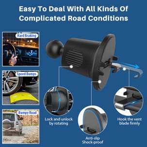 Ilmaventtiilikiinnike auton puhelinpidikkeeseen, kuulapohja