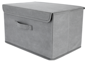 Förvaringslåda med lock grå, vikbar