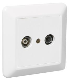 Elko RS antenneuttak for innfelt montering, Nordic renhvit