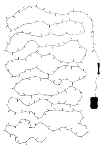 Batteridriven ljusslinga utomhus, vitt ljus