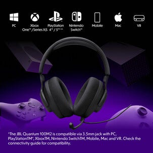JBL Quantum 100M2 gamingheadset med bom-mikrofon