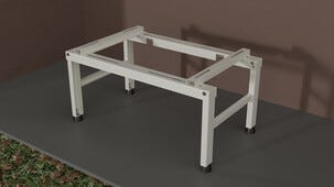 Uppfällbart markstativ för luftvärmepump, vit