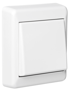 Elko RS utenpåliggende strømbryter, 1-pol/trapp, Nordic renhvit