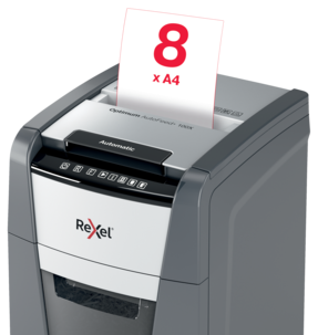 Dokumentförstörare Rexel Optimum AutoFeed+ 100X, korsstrimling