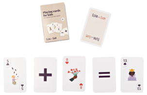 Elsa ja Sam -korttipeli lapsille, matematiikkakortit, yli 3-vuotiaille
