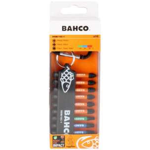 Bahco bitssats Impact 1/4 tum, torsion bits, 10 delar