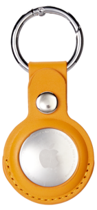 Anmiki AirTag-holder i lærimitasjon med nøkkelring