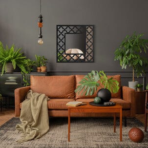 Koristeellinen seinäpeili 50x50 cm, musta