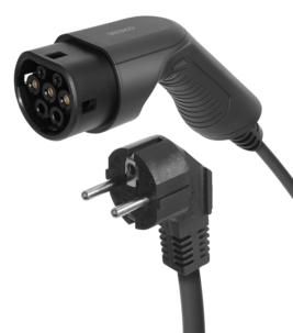 Deltaco EV-1225 1-fas portabel laddare elbil typ 2, 5 m