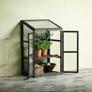 Växthus mot vägg svart, 60 x 40 x 100 cm